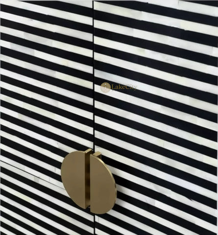 Bone Inlay Waterfall 2 Doors Almirah Black