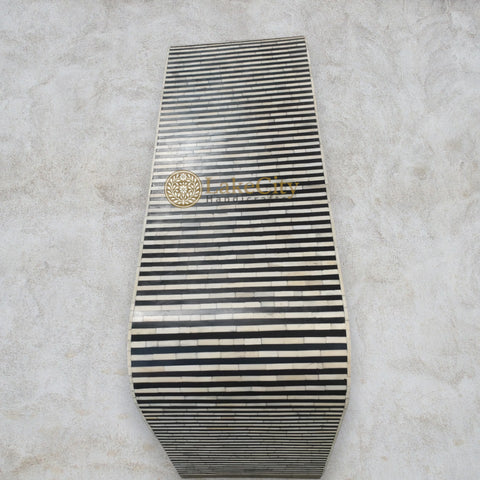 Bone Inlay Waterfall 2 Drawers Console Black