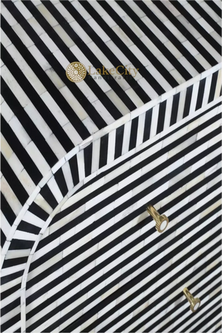 Bone Inlay Waterfall Stripe 7 Drawers Chest | Bone Inlay Waterfall Stripe 7 Drawers Dresser Table