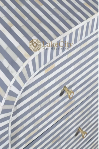 Bone Inlay Waterfall Stripe 7 Drawers Chest | Bone Inlay Waterfall Stripe 7 Drawers Dresser Table