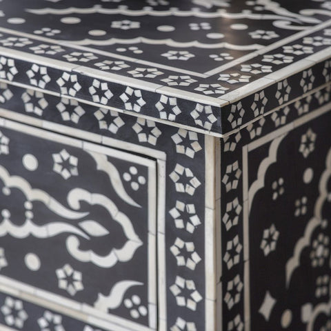 Bone Inlay Zahra Chest of Drawers Black 4