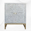 Bone Inlay Scroll Vine 2 Door Cabinet Grey 1