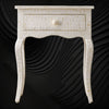 Bone Curved 1 Drawer Nightstand White 1