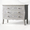 Bone Inlay Curved 3 Drawer Floral Dresser Grey 2