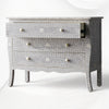 Bone Inlay Curved 3 Drawer Floral Dresser Grey 3