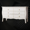 Bone Inlay Curved 6 Drawer Floral Dresser White 2