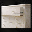 Bone Inlay Curved 6 Drawer Floral Dresser White 3