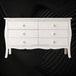 Bone Inlay Curved 6 Drawer Floral Dresser White 1