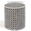 Black Bone Inlay Round Stool Geometric Design 1