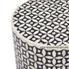 Black Bone Inlay Round Stool Geometric Design 2