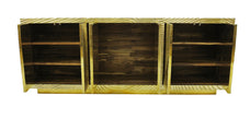 Wave Brass Credenza in Teak Wood 4