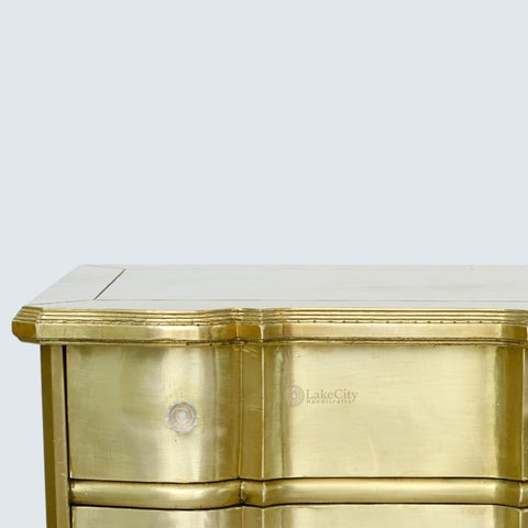 Brass Inlay 4 Drawers Of Chest