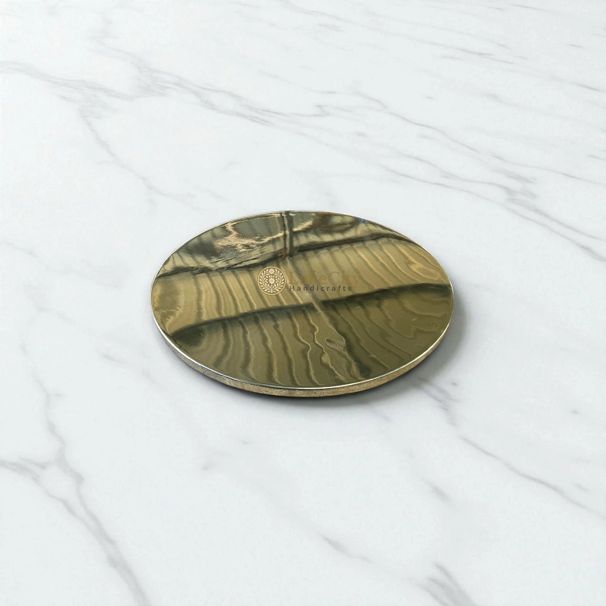 Brass and Bone Inlay Geometric Serving Tray Black