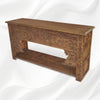 Brielle Handcarved Wooden Console Brown Finish