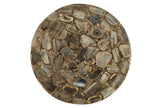 Brown Agate Gemstone Round Side Table Brass Stand 2