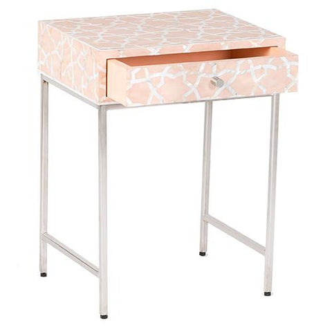 Fez Mother Of Pearl Inlay Side Cabinet - Pale Pink 4