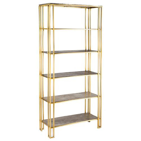 Iron Book Shelf with Gold Finish 1