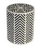 Chevron Bone Inlay Stool Black 1