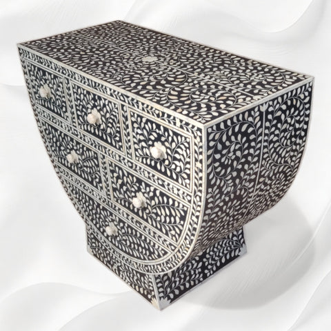 Clara Bone Inlay Floral Half Moon Console 3