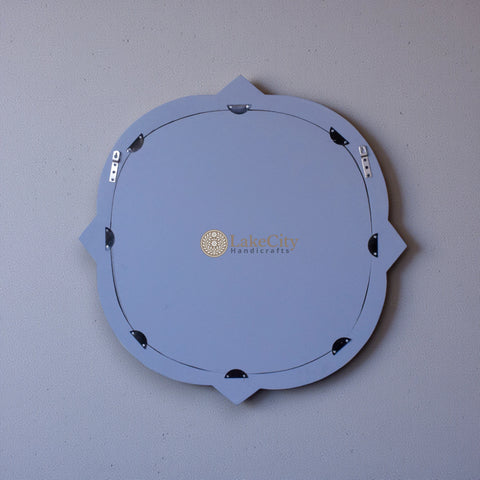 Miroir incrusté d'os de trèfle gris