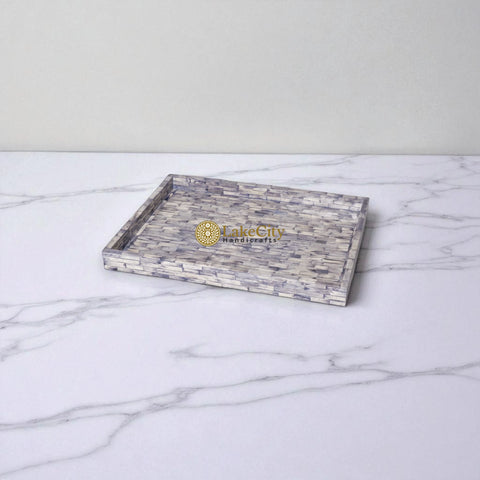 Colored Bone Inlay Serving Tray Purple
