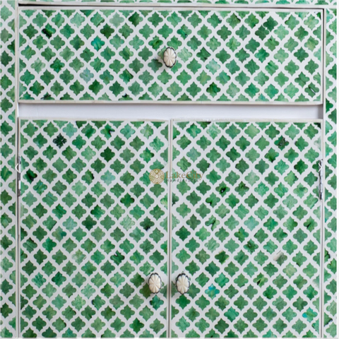 Colored Bone Inlay Sideboard Green