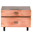 Copper Timber Two Drawer Side Table 1