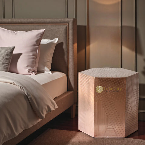 Mesa auxiliar hexagonal de cobre