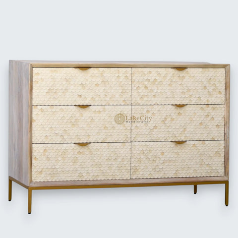 Cora Bone Inlay 6 Drawer Dresser