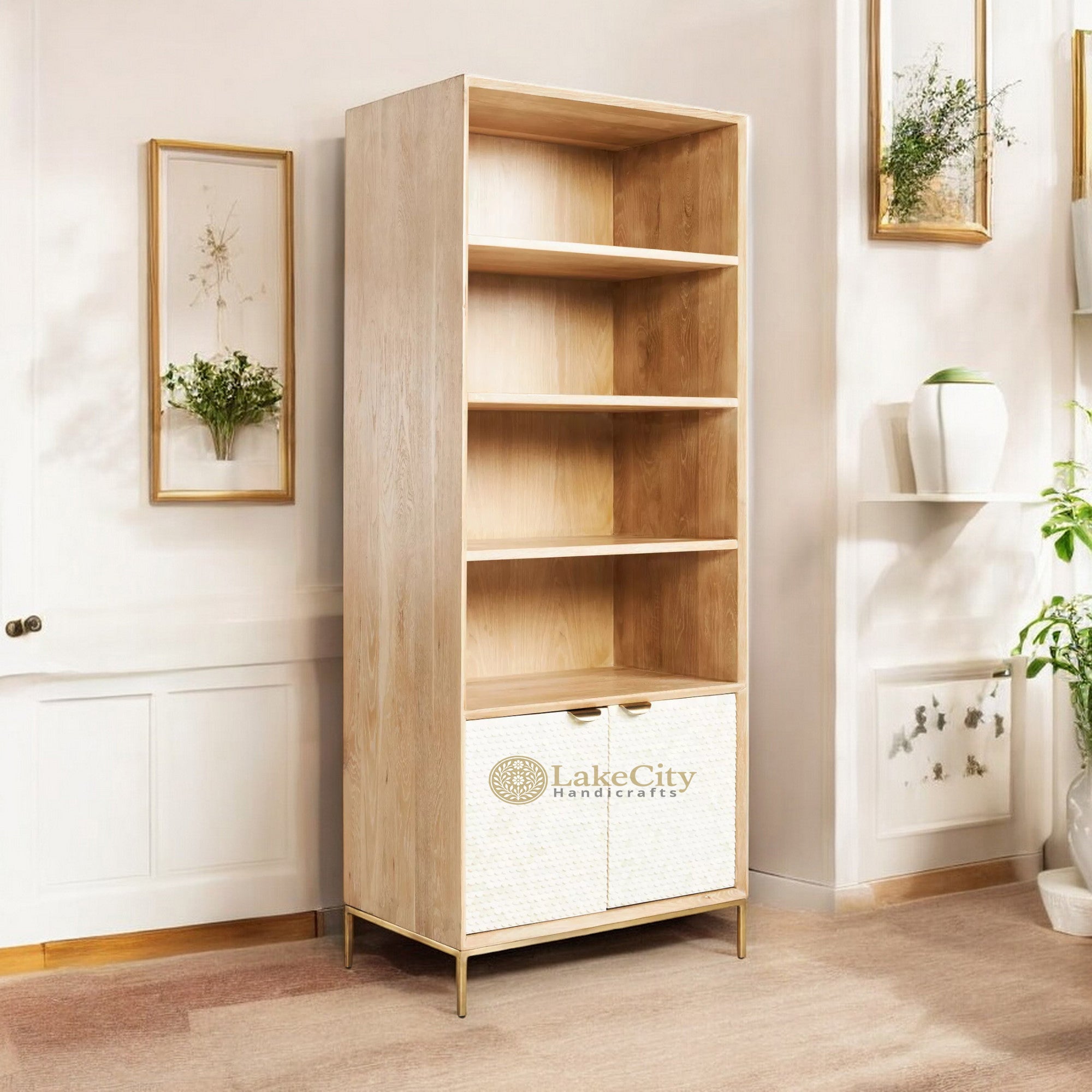 Cora Bone Inlay Bookcase