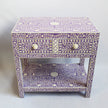 Dark Lavender Bone Inlay 2 Drawer 1 Shelf Bedside 2