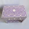 Dark Lavender Bone Inlay 2 Drawer 1 Shelf Bedside 3