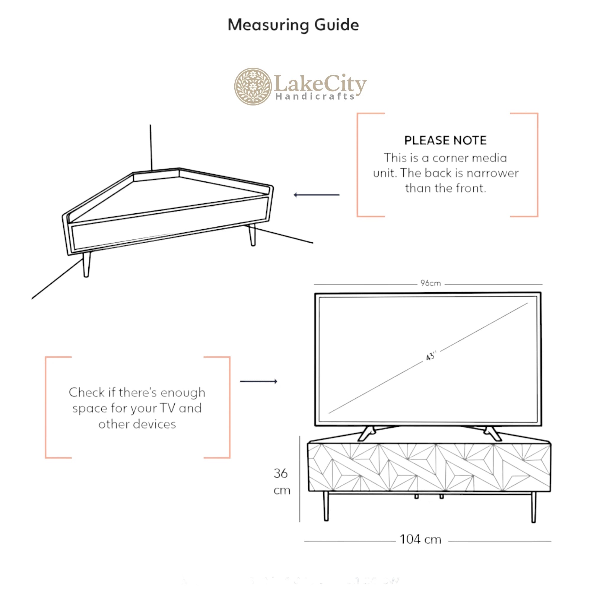 Denver Brass Corner TV Unit