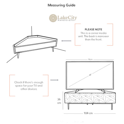 Denver Brass Corner TV Unit