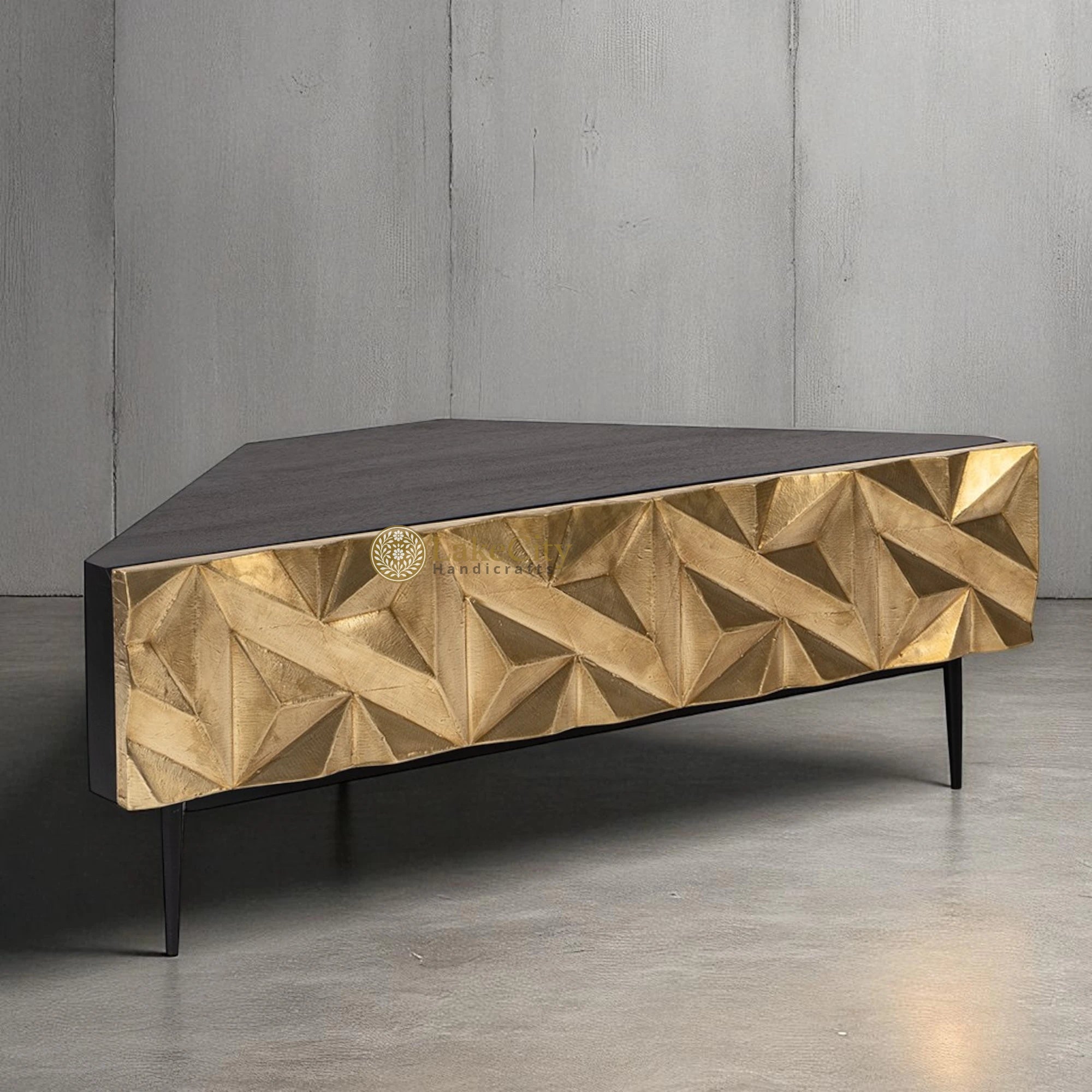 Denver Brass Corner TV Unit