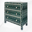 Dot Bone Inlay 3 Drawer Chest Dark Green 3