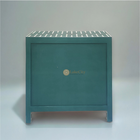 Dot Bone Inlay 3 Drawer Chest Dark Green