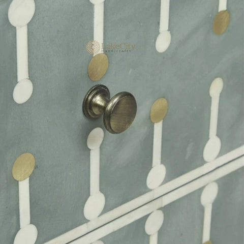Dot Bone Inlay 3 Drawer Chest Light Green