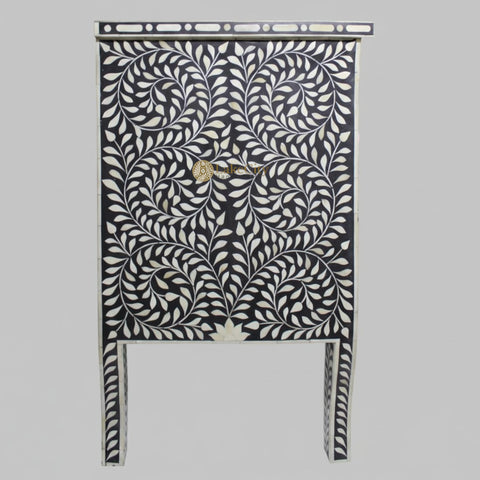 Eleanor Bone Inlay Chest of Three Drawers Black