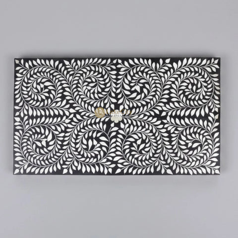 Eleanor Bone Inlay Chest of Three Drawers Black