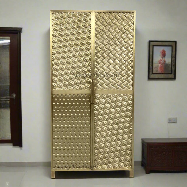 Elio Brass Embossed Cupboard