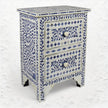 Ella Colored Bone Inlay Floral Bedside Navy Blue 2