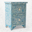 Ella Colored Bone Inlay Floral Bedside Turquoise 2