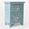 Ella Colored Bone Inlay Floral Bedside Turquoise 2