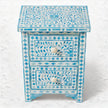 Ella Colored Bone Inlay Floral Bedside Turquoise 4