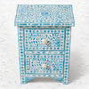 Ella Colored Bone Inlay Floral Bedside Turquoise 4