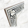 Embossed Bone Inlay Floral Mirror Square 3