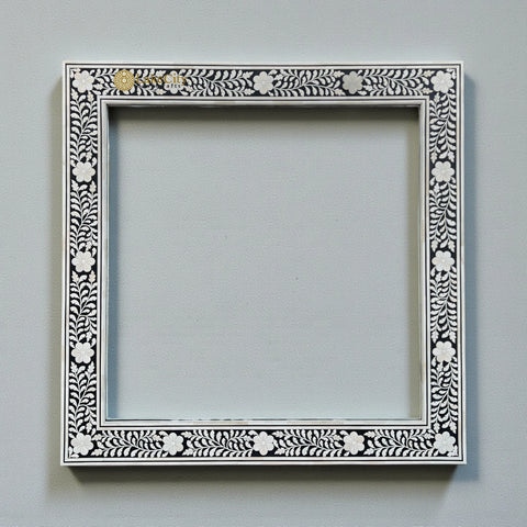 Embossed Bone Inlay Floral Mirror Square