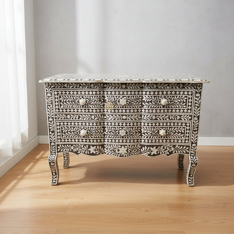 Estelle Bone Inlay 2 Drawer Chest Brown