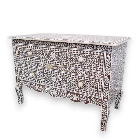 Estelle Bone Inlay 2 Drawer Chest Brown
